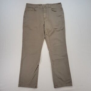 Peter Millar Pants Mens 36x30 Khaki Tan Straight Leg Sateen MF16B93